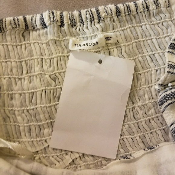 Tularosa Darby Stripe Strapless Linen Tube Top - Picture 8 of 8